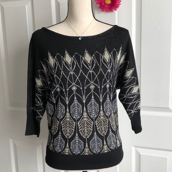 White House Black Market Sweaters - WHBM Gold and Silver 3/4 Sweater